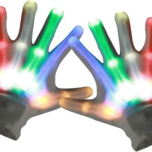 Zooawa LED Flashing Gloves, Colorful Finger Lighting Toys, 6 Light Flashing Modes