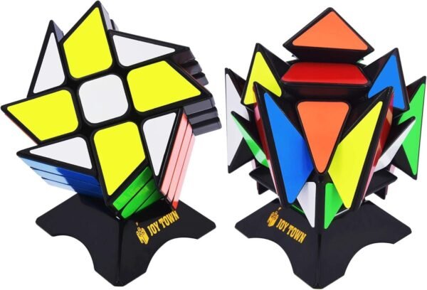 JoyTown Speed Cube Set of 2 Bundle Pack Windmill Cube Magic Puzzle,