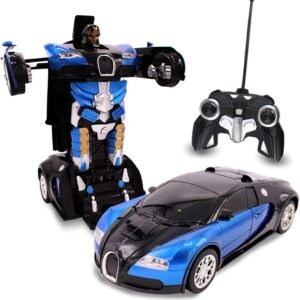 Blue Inferno RC Toy Transforming Robot Remote Control 27 MHz Car with