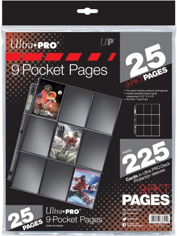 Ultra Pro Silver Series 9-Pocket Pages 25 Count Pack Kit