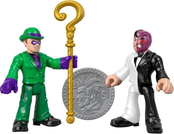 Imaginext Fisher-Price DC Super Friends The Riddler and Two Face Figures, Multicolor