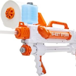 Toilet Paper Blasters Sheet Storm, Toy Blaster Shoots Rapid Fire TP Spitballsup