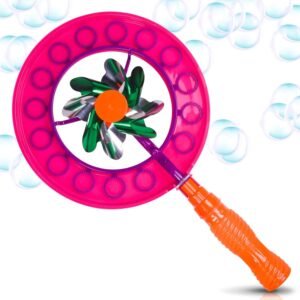 ArtCreativity Windmill Bubble Wand, 15.5 Inch Bubble Blower and Pinwheel Spinner for