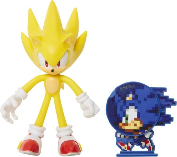 Sonic The Hedgehog Collectible Super Sonic 4 Bendable Flexible Action Figure with