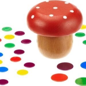 HCM 107020 Tiddlywinks Wooden Mushroom Kit Toy Fun Kids Pack