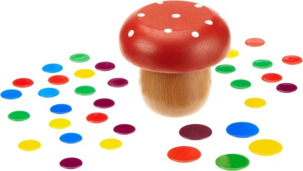HCM 107020 Tiddlywinks Wooden Mushroom Kit Toy Fun Kids Pack