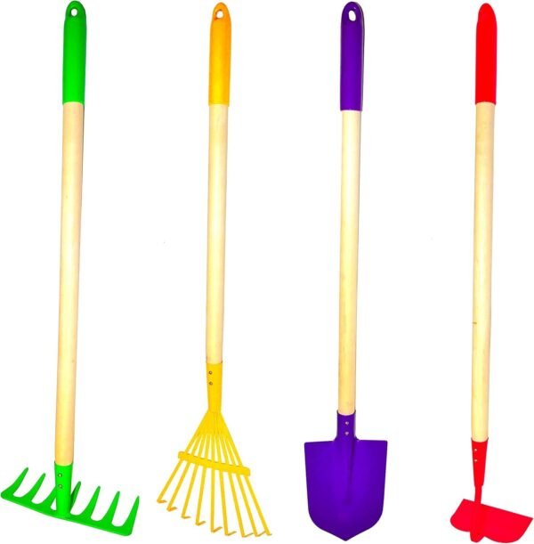 G & F Products JustForKids Kids Garden Tool Set Toy, Rake, Spade,