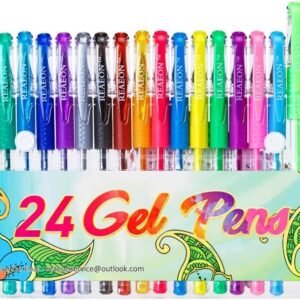 24 Colors Gel Pens, Coloring Gel Pen Art Markers for Journal Adult