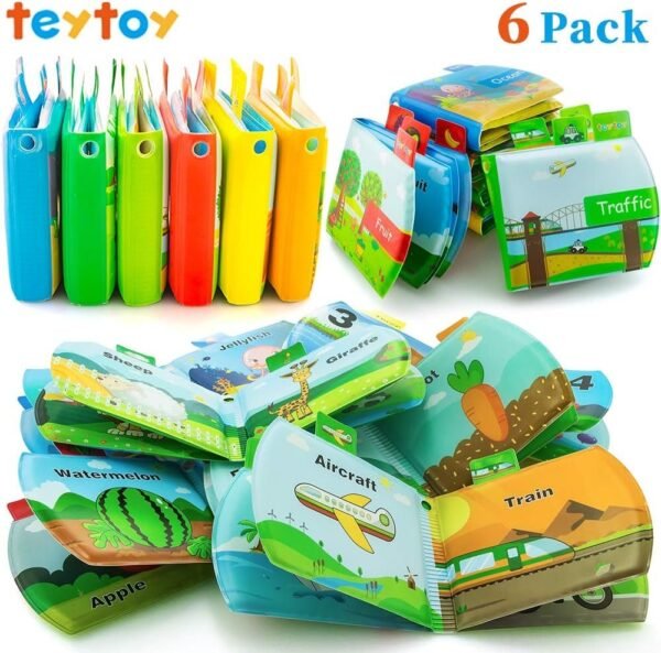 teytoy My First Baby Bath Books, Nontoxic Fabric Soft Baby Bath Toys
