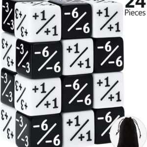 24 Pieces Dice Counters Token Dice Loyalty Dice D6 Dice Cube Compatible