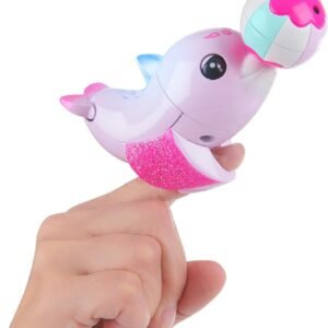 WowWee Fingerlings Baby Light-Up Dolphin - Jules Pink - Interactive Toy