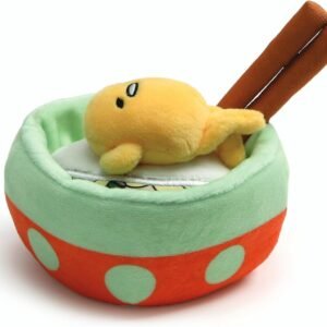 GUND Sanrio Gudetama Lazy Egg Noodle Bowl with Chopsticks Stuffed Animal Plush,