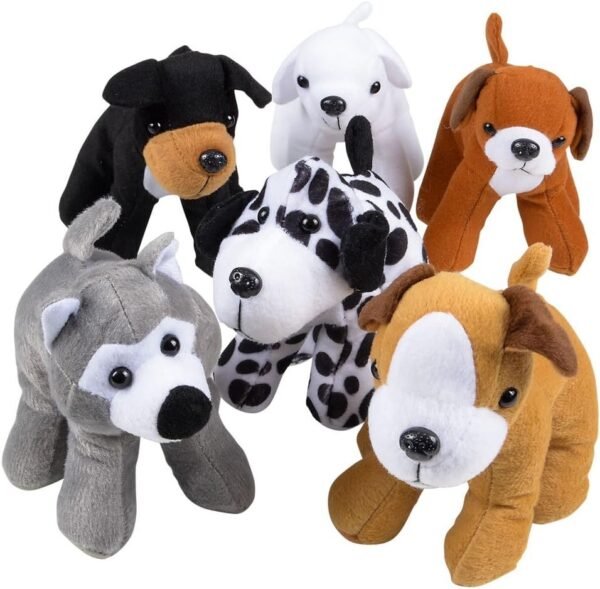 Bedwina Plush Puppy Dogs - Pack of 12 6 Inches Tall Stuffed