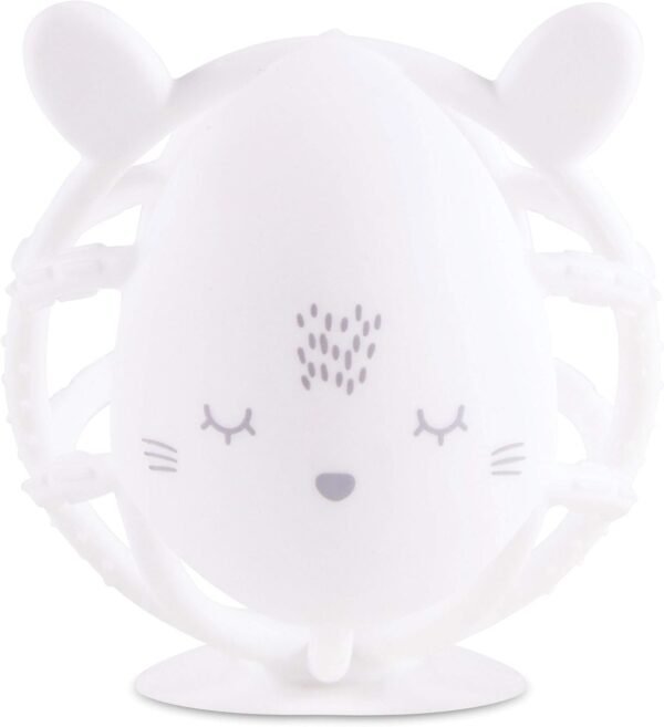 Tiny Twinkle Silicone Teether Toy - White Bunny - BPA Free Multi
