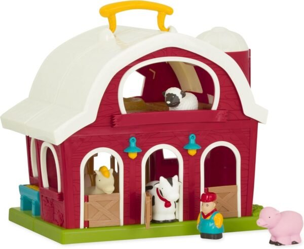 Battat Big Red Barn Animal Farm Playset for Toddlers 18M+ 6Piece, Dark