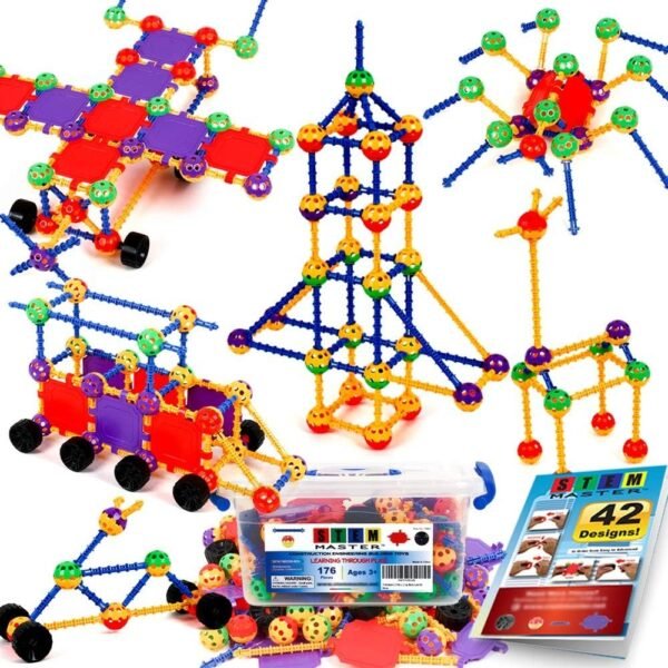 STEM Master 176 Piece STEM Learning Educational Construction Building Toy Gift Set