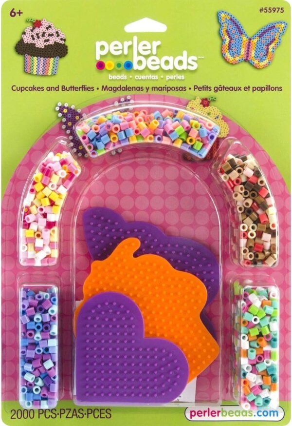 Perler Beads Cupcakes and Butterflies Craft Kit for Kids, 2005 pcs