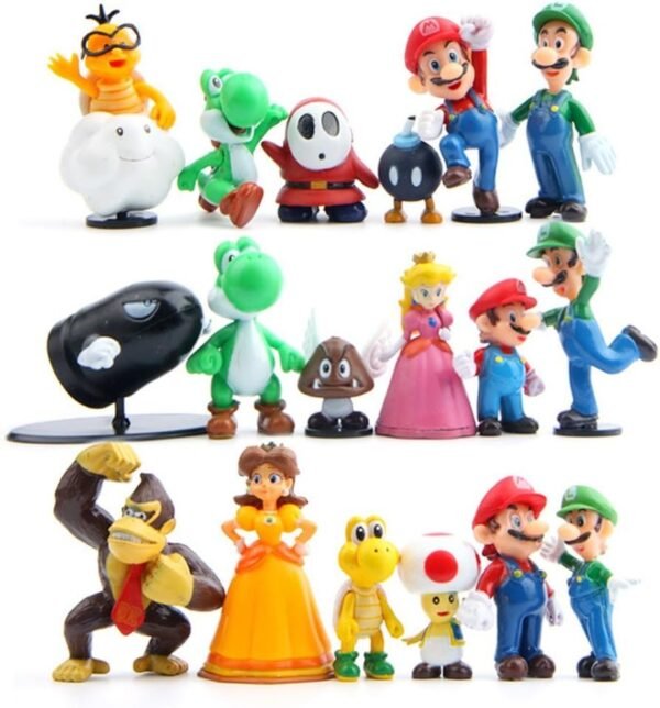 18 Pcs 1 Set Super Mario Bros Super Mary Princess, Turtle, Mushroom,
