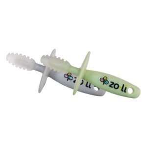 ZoLi Chubby Gummy teether 2 Pack Baby Teething Relief - Green/Grey, BPA