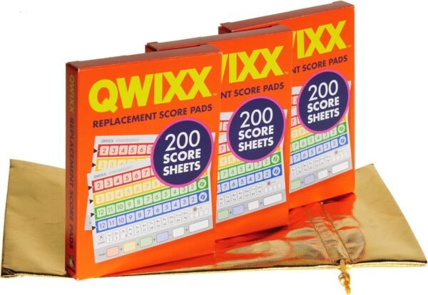 QWIXX 3 Replacement Score Pad Packs _ 600 Score Sheets _ Bonus