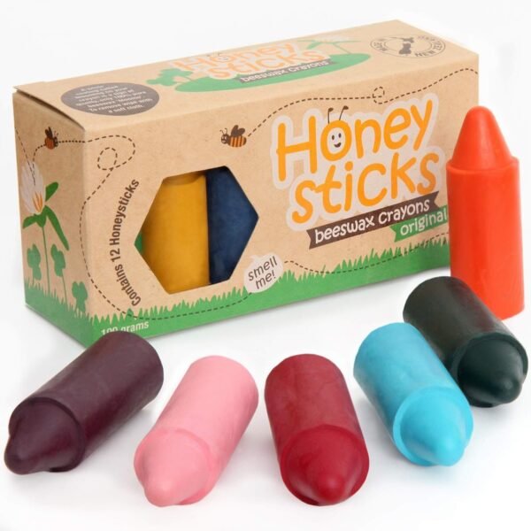 Honeysticks 100% Pure Beeswax Crayons Natural, Safe for Toddlers, Kids and Children,