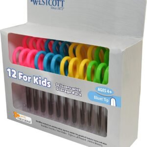 Westcott 14871 5 School Pack of Kids Scissors with Anti-Microbial Protection, Blunt,