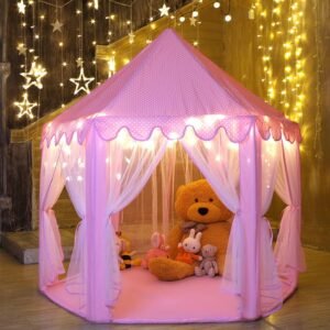 Monobeach Kids Play House Princess Tent - Indoor and Outdoor Hexagon Pink