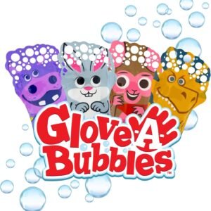 Glove-A-Bubbles Zing 4 Pack 1 Dinosaur, 1 Hippo, 1 Monkey, 1 Rabbit,