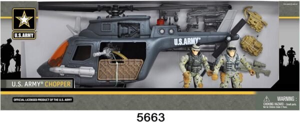 United States Army Chopper Playset with 2 Soldiers Kit Toy