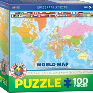 World Map 100 Piece Jigsaw Puzzle Kit Toy Fun Kids