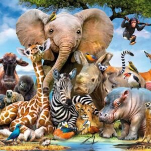 1000 PCS Jigsaw Puzzles-Animal World, Fun Games for Adults and Children, Educational