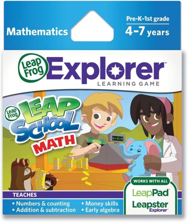 LeapFrog LeapSchool Math Learning Game works with LeapPad Tablets, LeapsterGS, and Leapster