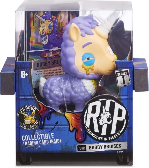 MGA Entertainment R.I.P. Rainbows in Pieces Gnarly, Messed Up Unicorn Character Bobby