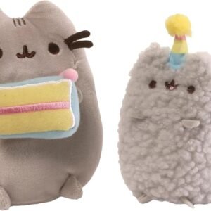 GUND Pusheen and Stormy Birthday Plush Stuffed Animals Collector, Gray, Set of