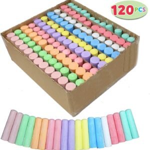 Joyin 120 Pack Giant Box Non-toxic Jumbo Washable Sidewalk Chalk Set in