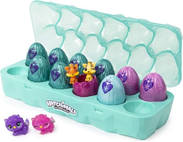Hatchimals CollEGGtibles, Jewelry Box Royal Dozen 12-Pack Egg Carton with 2 Exclusive