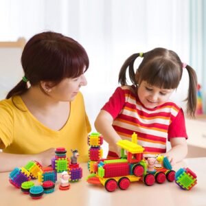 PicassoTiles PTB151 151pcs Bristle Lock Block STEM Building Tiles Truck Theme Set