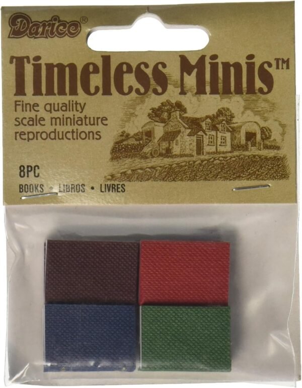 Darice Timeless Ministm - Assorted Books - .625 x .875 inches, Multicolored,