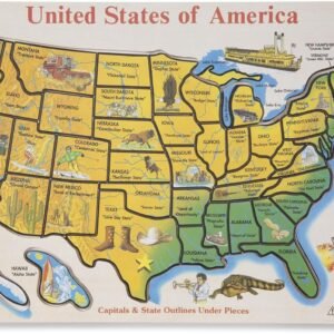Melissa & Doug USA Map Wooden Puzzle 45 pcs Kit