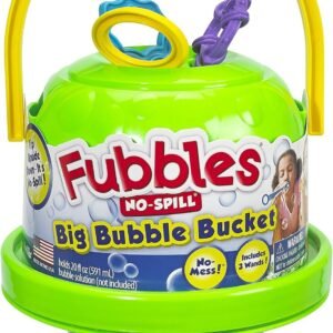 Little Kids Fubbles No-Spill Big Bubble Bucket in Green for Multi-Child Play,