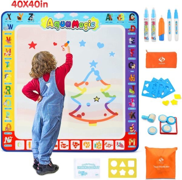 Fansteck Water Doodle Mat, Large Water Drawing Mat 40X40 inch, No Mess