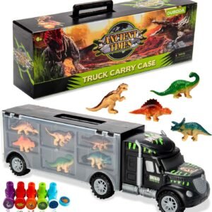 Oumoda Dinosaur Truck, Transport Car Carrier Truck Toy with 6 Dinosaurs Toys