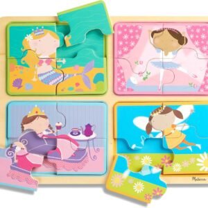 Melissa & Doug Natural Play Wooden Puzzle Little Princesses Kit