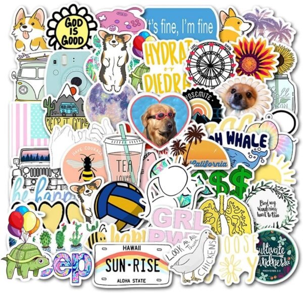 VSCO Stickers for Hydro Flask 50 pcs Kit Toy Fun