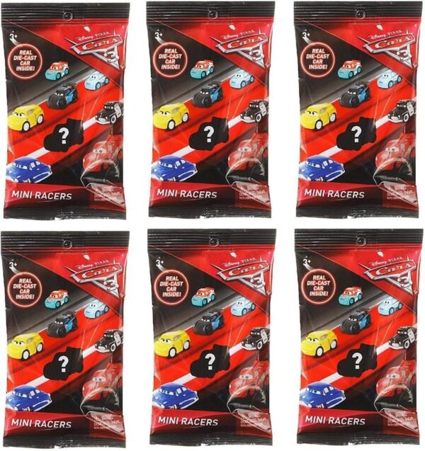 Bundle of 6 Disney Pixar Cars 3 Die-Cast Mini Racers Blind Bags