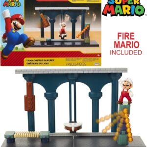 SUPER MARIO Nintendo Lava Castle Deluxe Play Set, Includes 2.5 Fire Mario