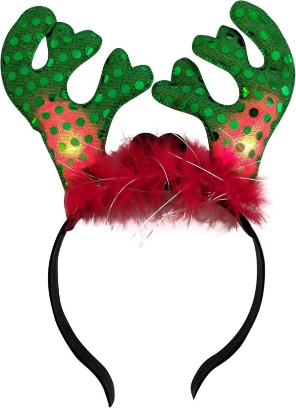 Mammoth Sales Light Up LED Christmas Reindeer Antlers Headband Costume