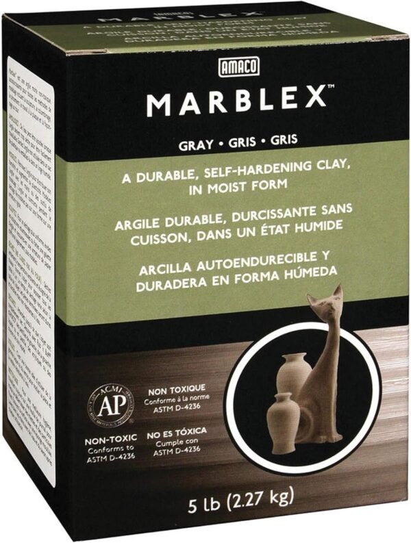 AMACO Marblex Self-Hardening Clay, 5-Pound, Grey Kit Toy Fun Kids