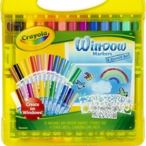 Crayola Window Markers & Stencil Set, Over 30 Pieces Kit