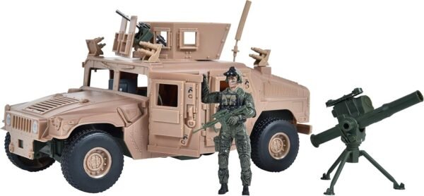 Sunny Days Entertainment M1114 Up-Armored Humvee Vehicle Playset with Action Figure and